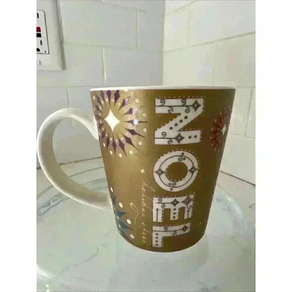 2006 Starbucks NOEL Gold Christmas Holiday Coffee Mug 14 oz - Picture 7 of 16